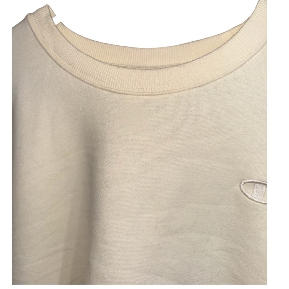 Champion Classic Powerblend Small C Logo Crewneck Sweatshirt - Cream Size L - Picture 6 of 13